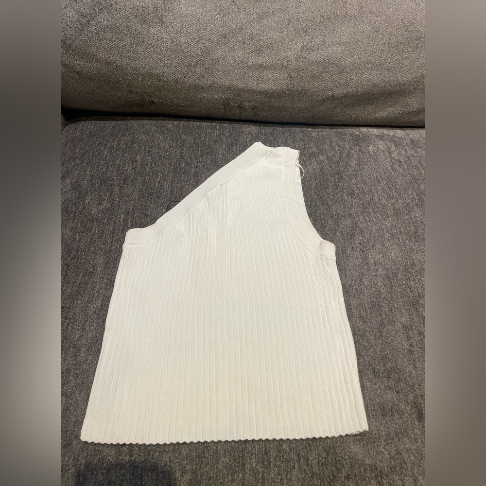 Zara one shoulder white top